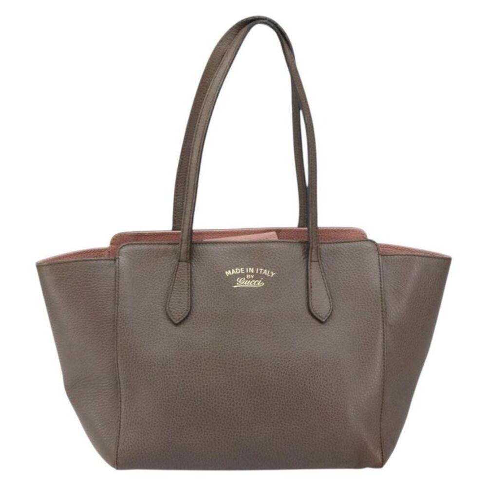 Gucci Swing Tote Leather Gray Leather Tote Bag Bag